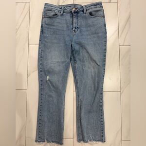 Women's Crop Straight-Leg Jeans with Raw Hem